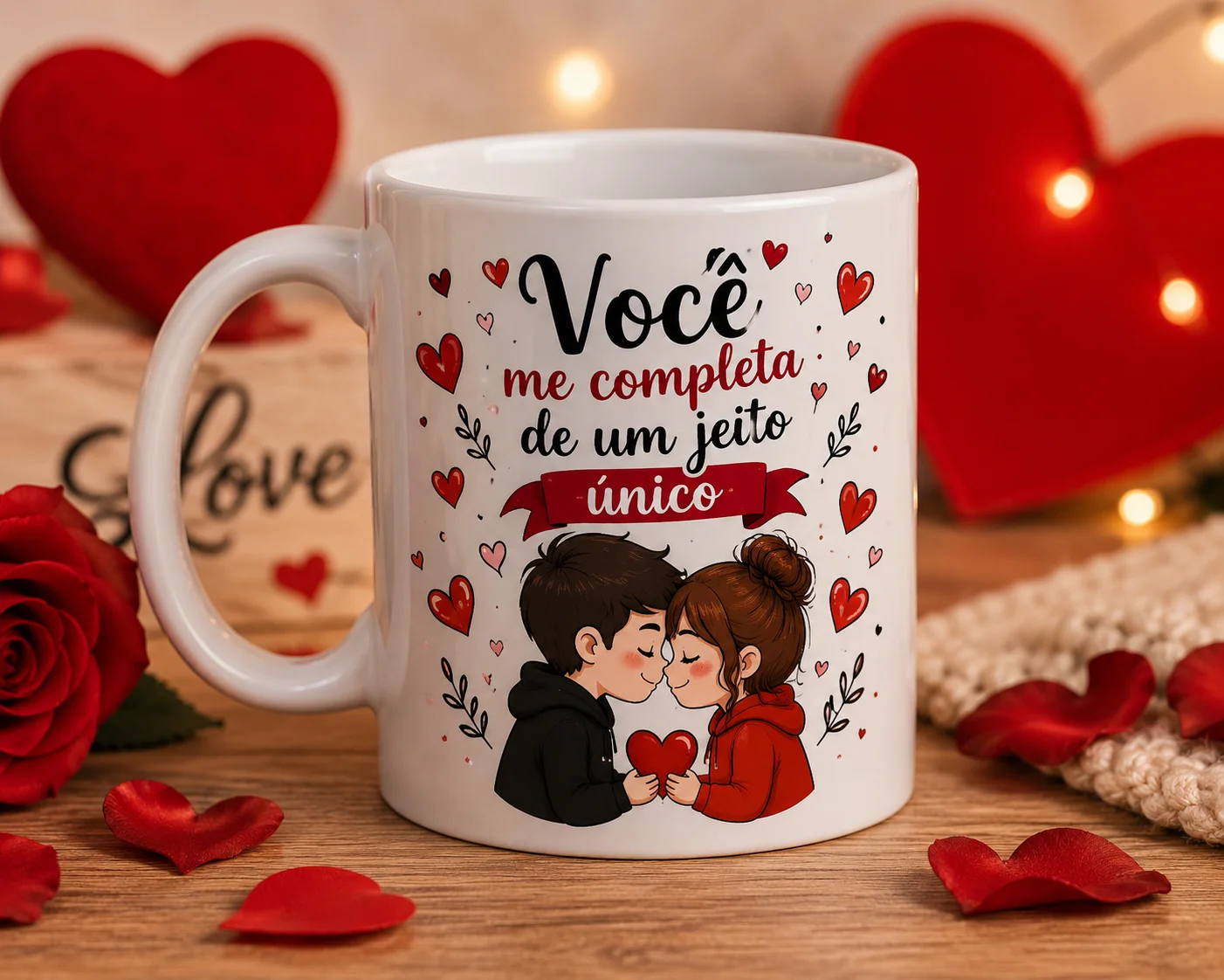 Arte romantica para adesivo Dia dos Namorados