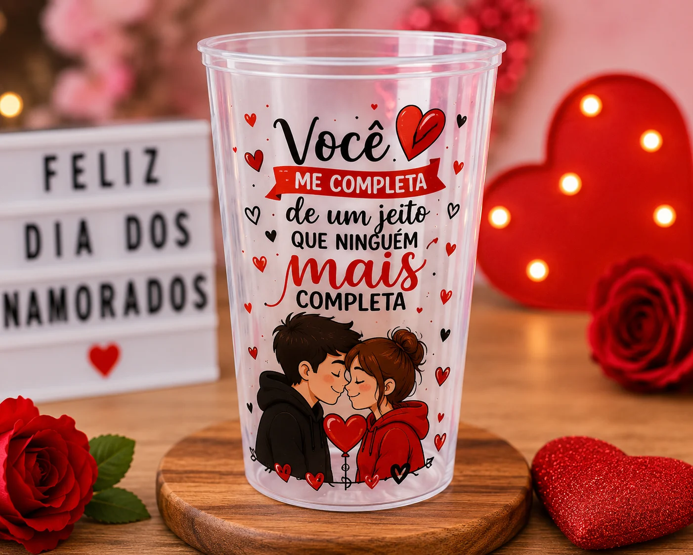 Arte romantica para adesivo Dia dos Namorados