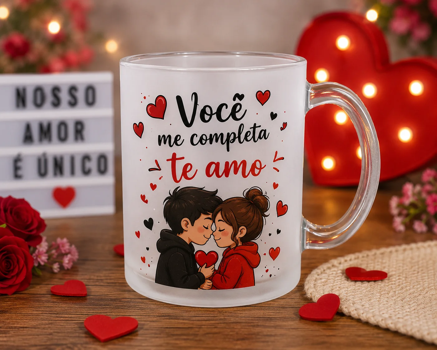 Arte romantica para adesivo Dia dos Namorados