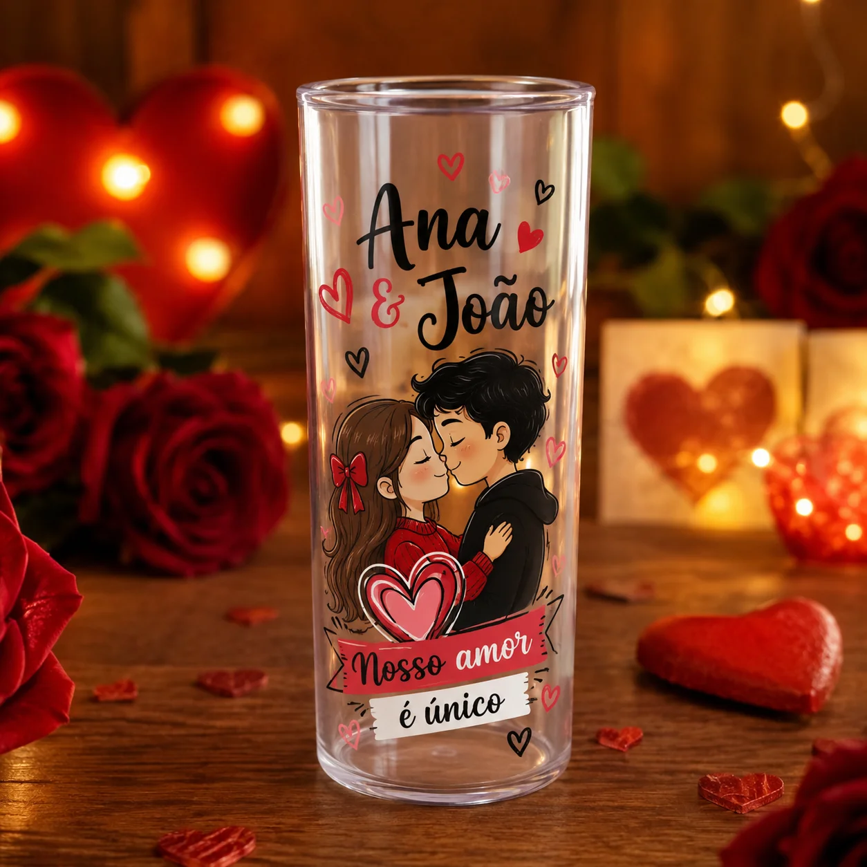 Arte romantica para adesivo Dia dos Namorados
